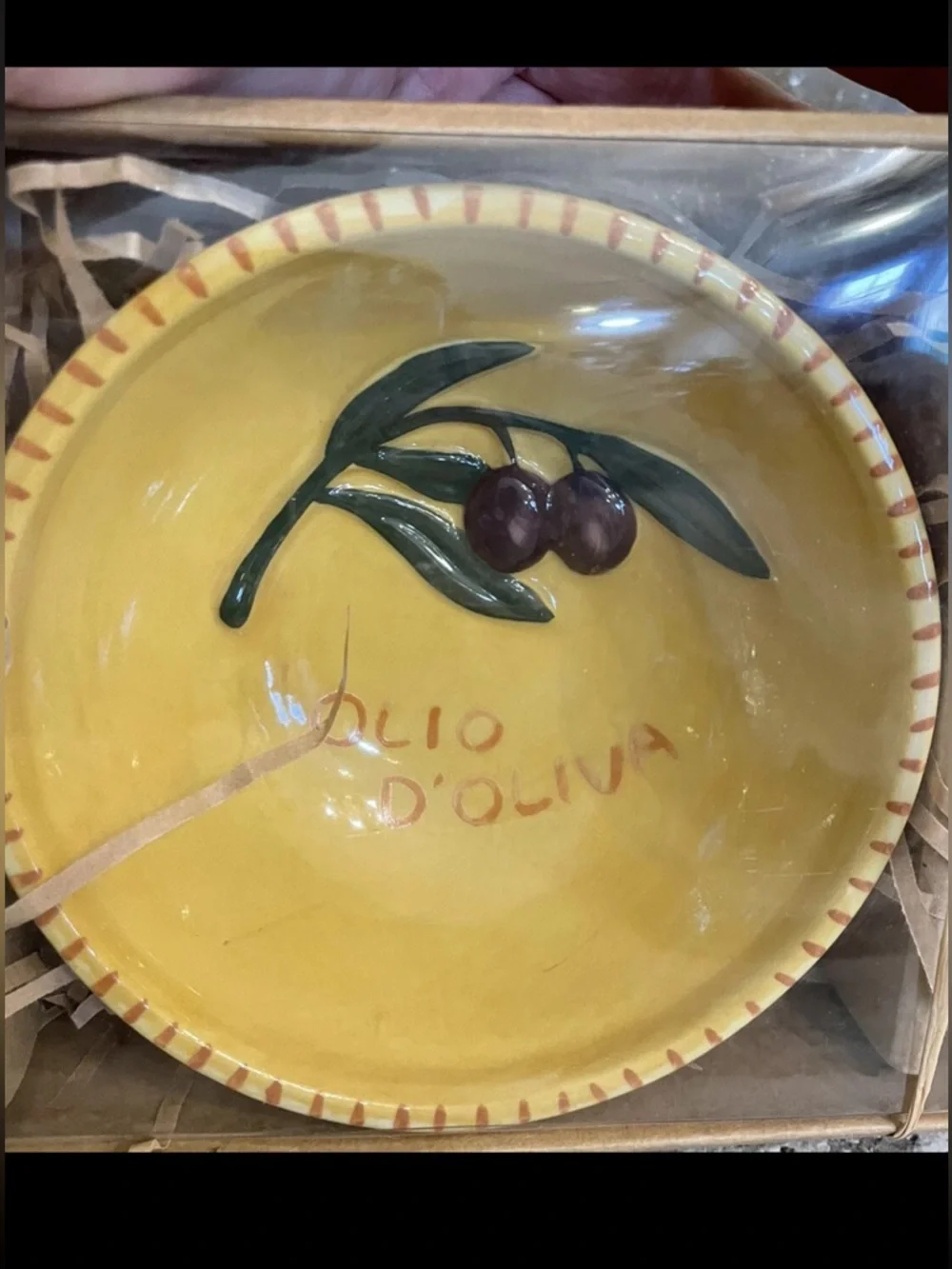 William Sonoma Provençal Dipping Bowls (3) OLIO D’OLIVA (Olive) Yellow 5”